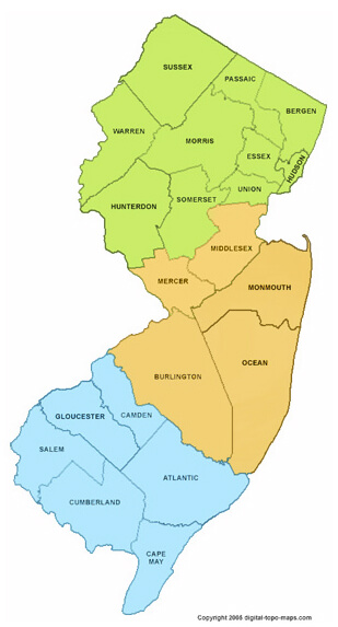 Central New Jersey Map