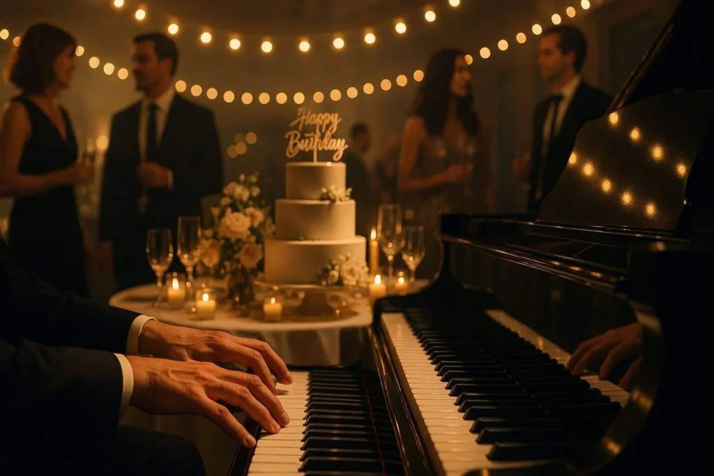 Live piano music for unforgettable birthday parties.