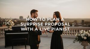 how to plan a surprise proposal with a live pianist