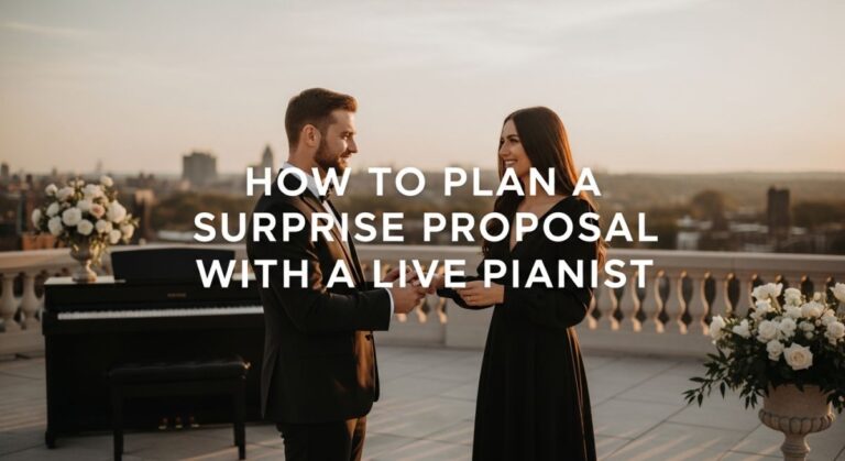 how to plan a surprise proposal with a live pianist