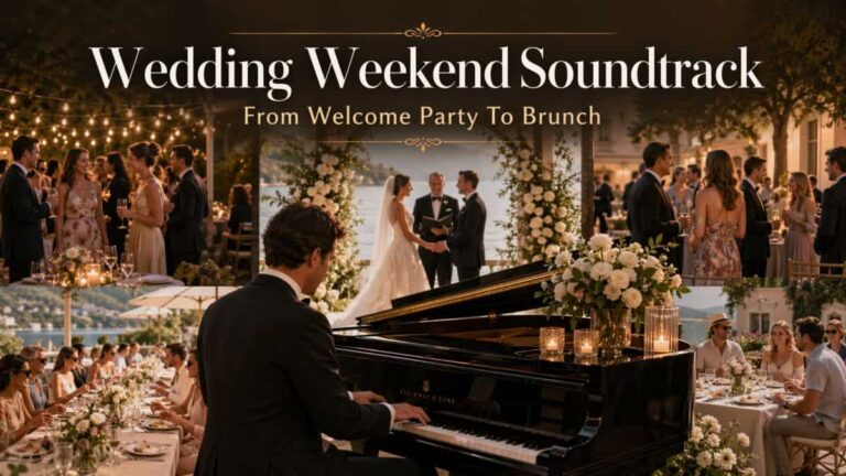 Wedding Weekend Music Plan for Welcome Party Ceremony Brunch